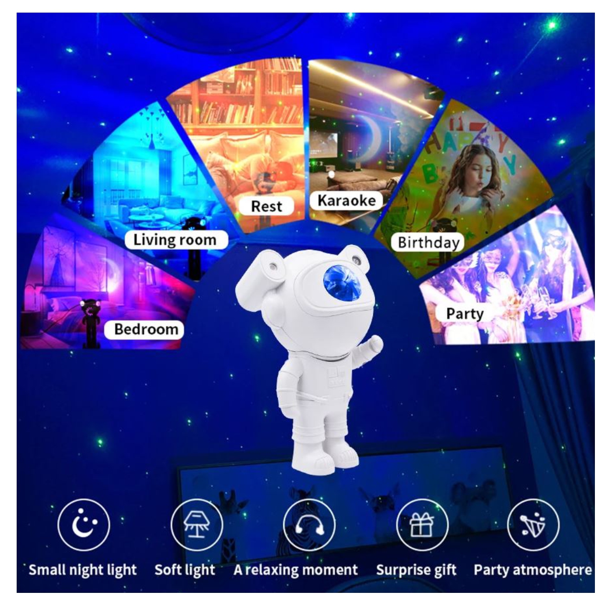 Miniatura 5 de Astronauta Proyector Nebulosas + Control